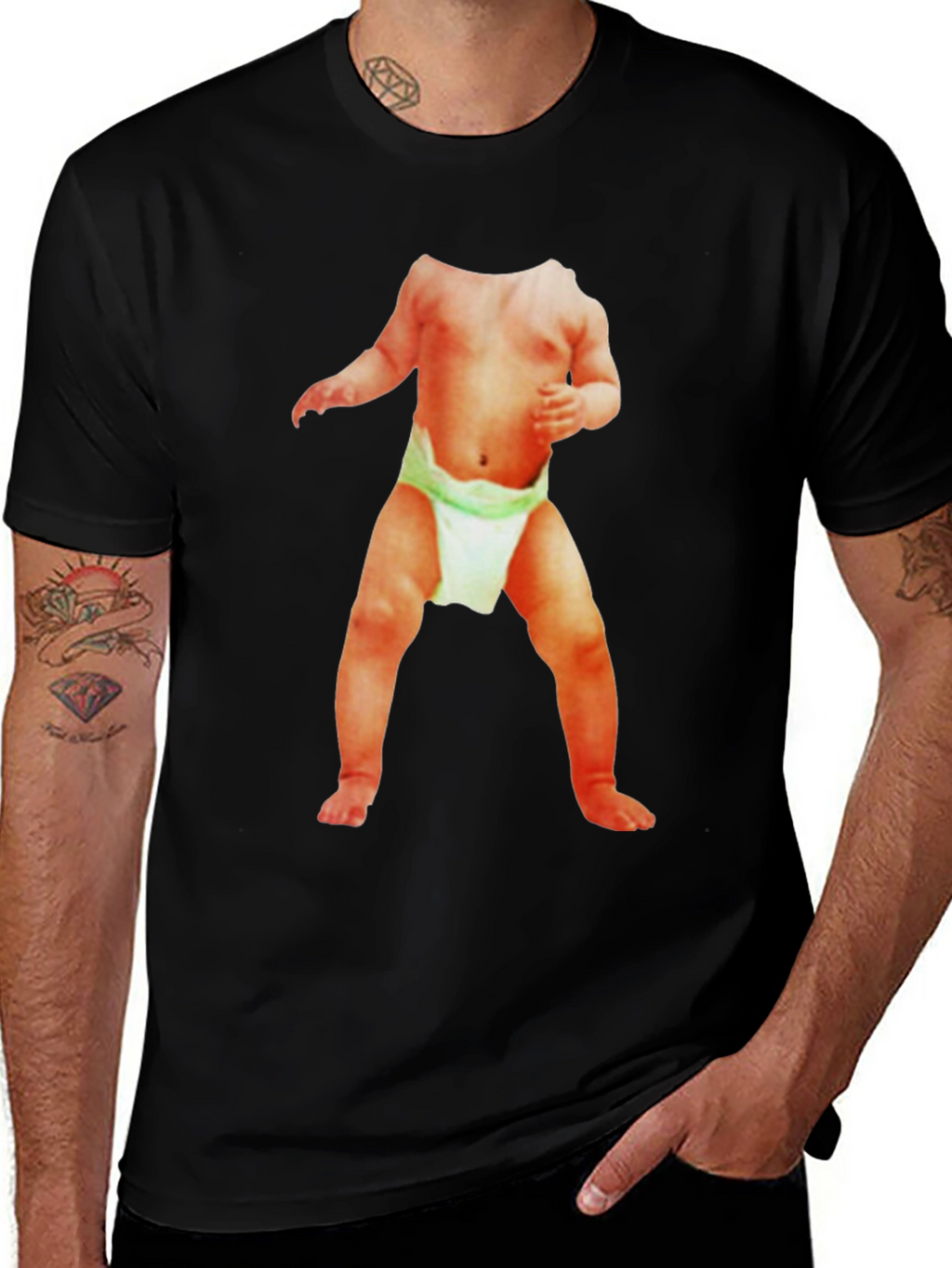 Funny Baby Body T-Shirt - Black