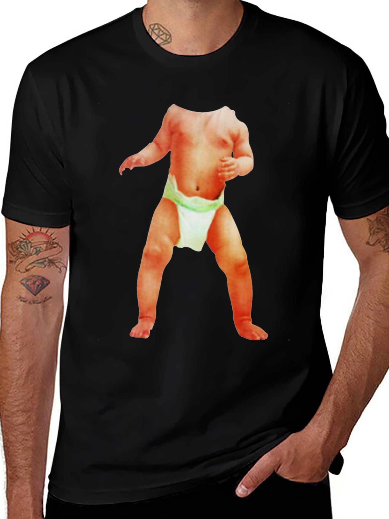 Funny Baby Body T-Shirt - Black