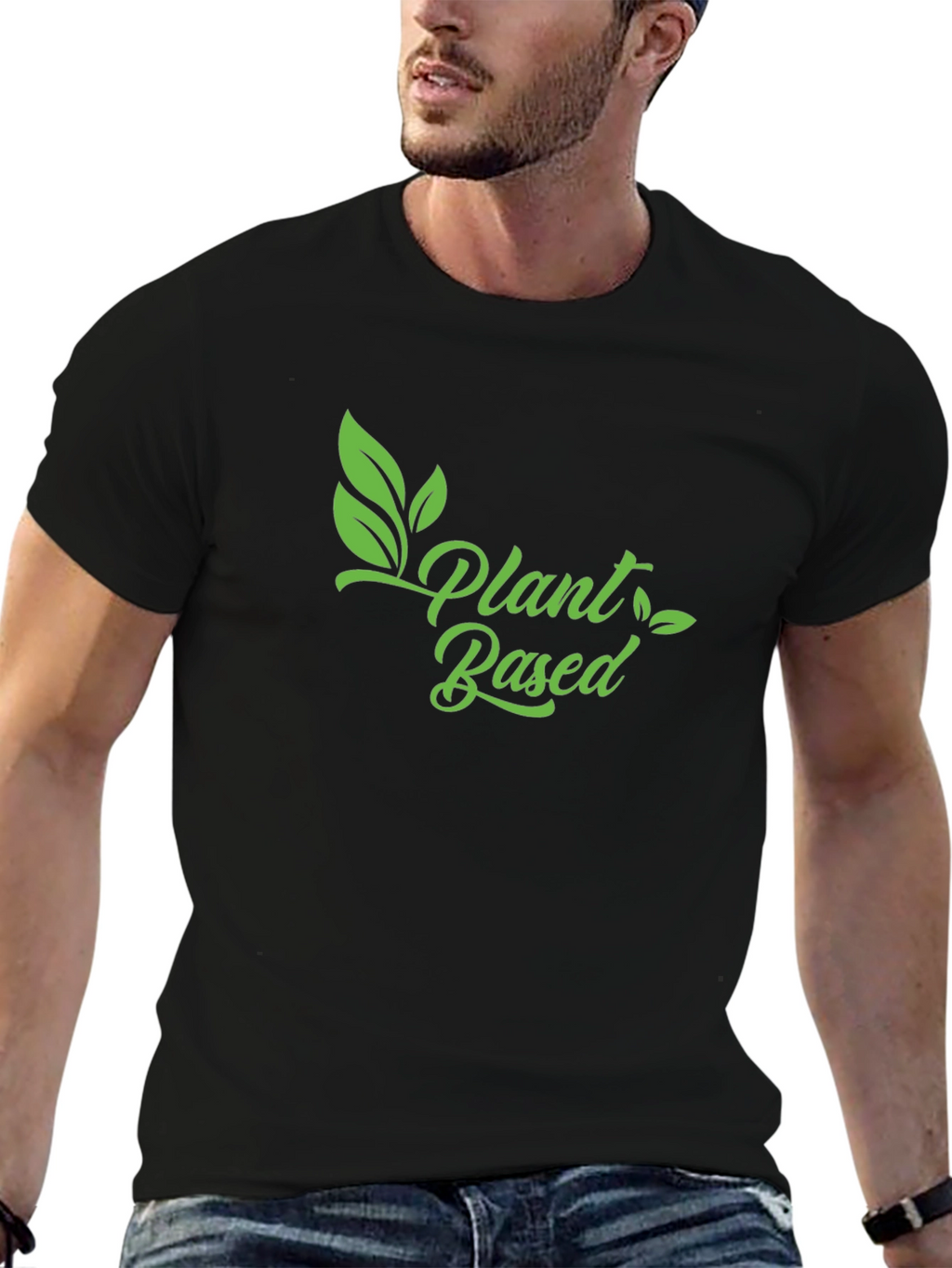 Plant Based Vegan T-Shirt - Green Print
