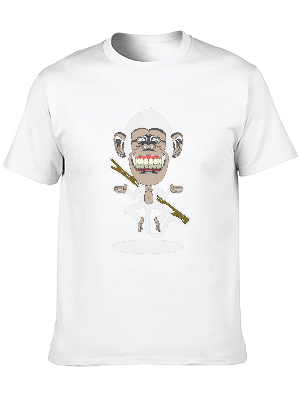 Cartoon Monkey Graphic Tee - Black