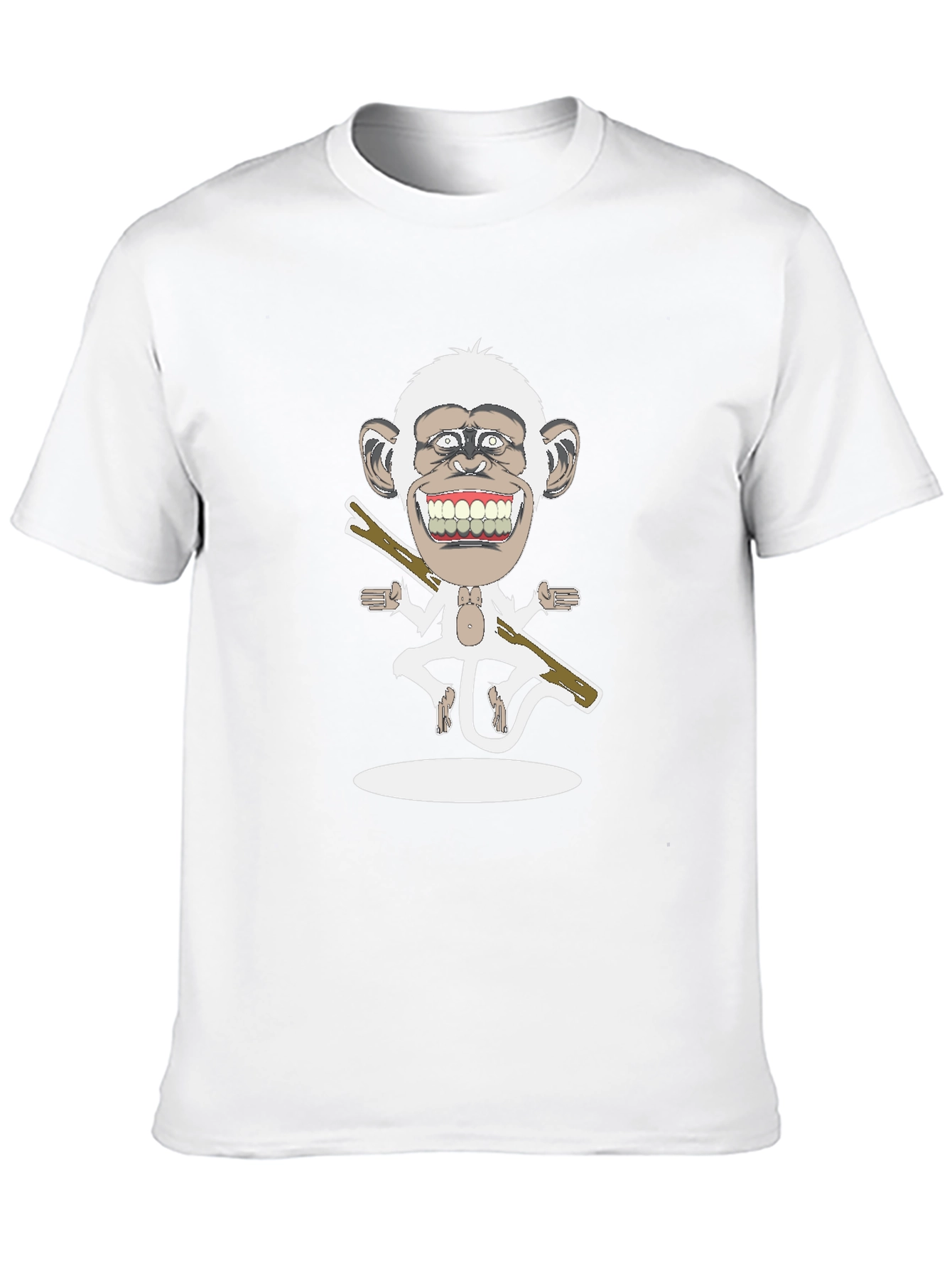 Cartoon Monkey Graphic Tee - Black