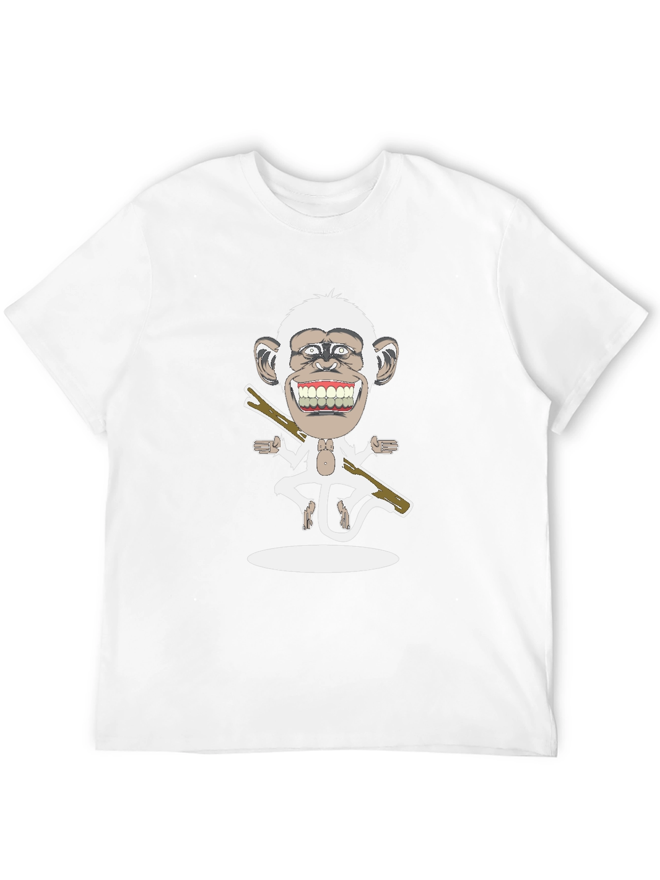 Cartoon Monkey Graphic Tee - Black
