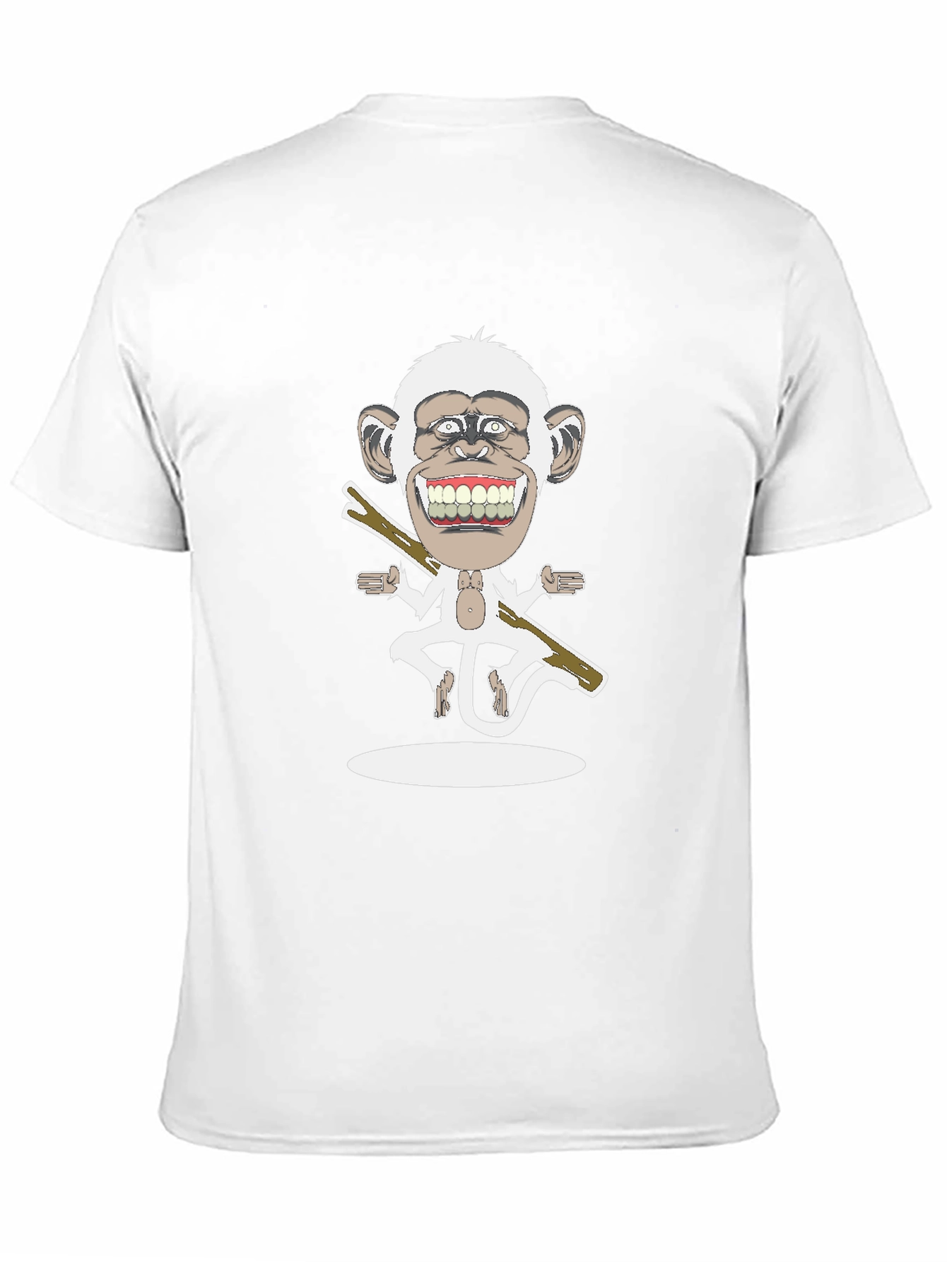 Cartoon Monkey Graphic Tee - Black