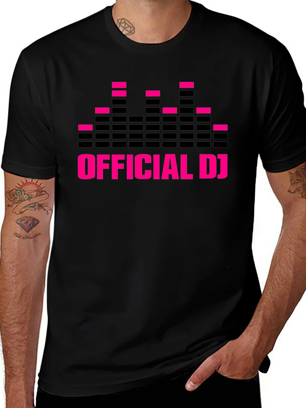 Official DJ Graphic Print Black T-Shirt