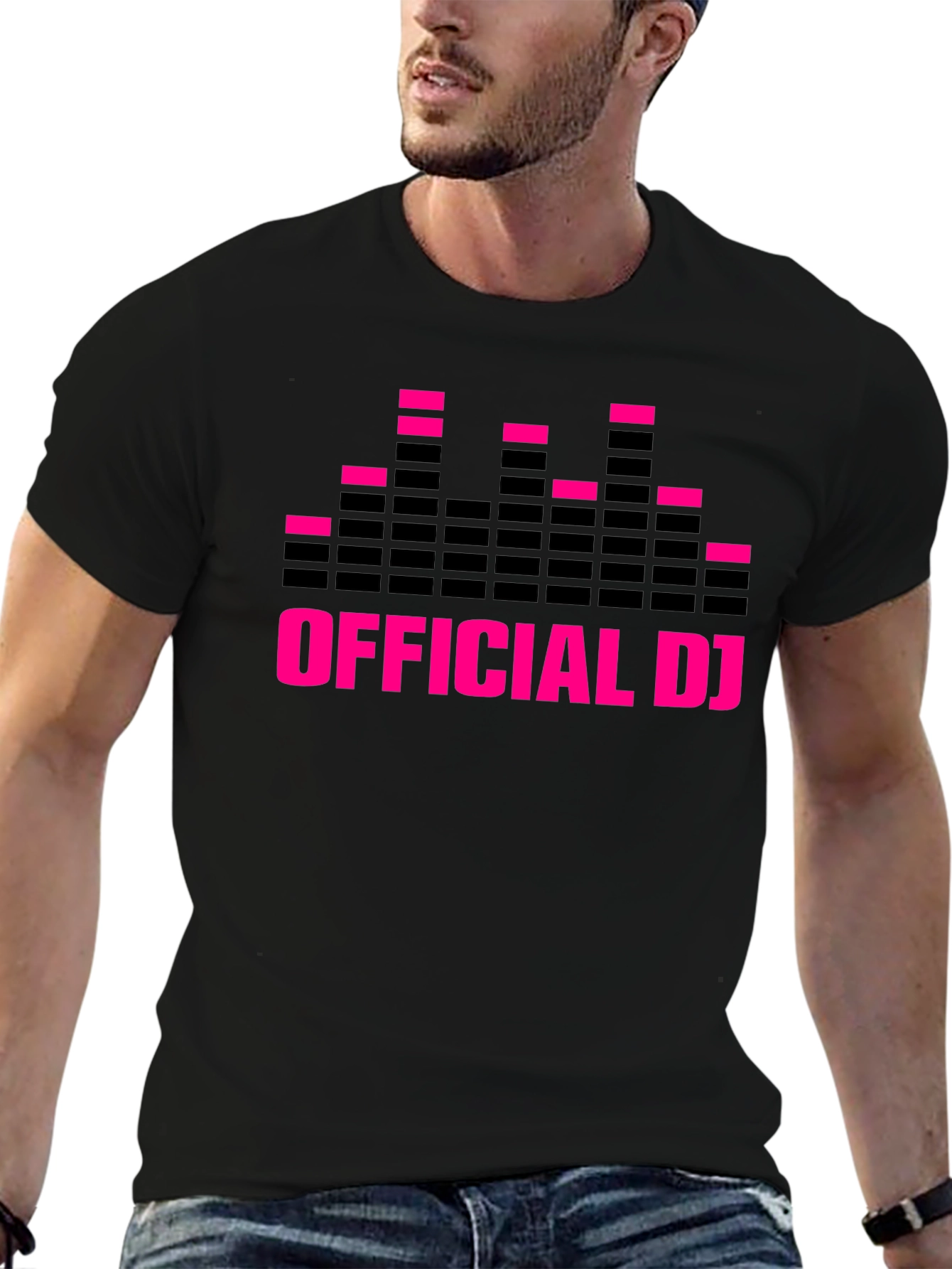 Official DJ Graphic Print Black T-Shirt