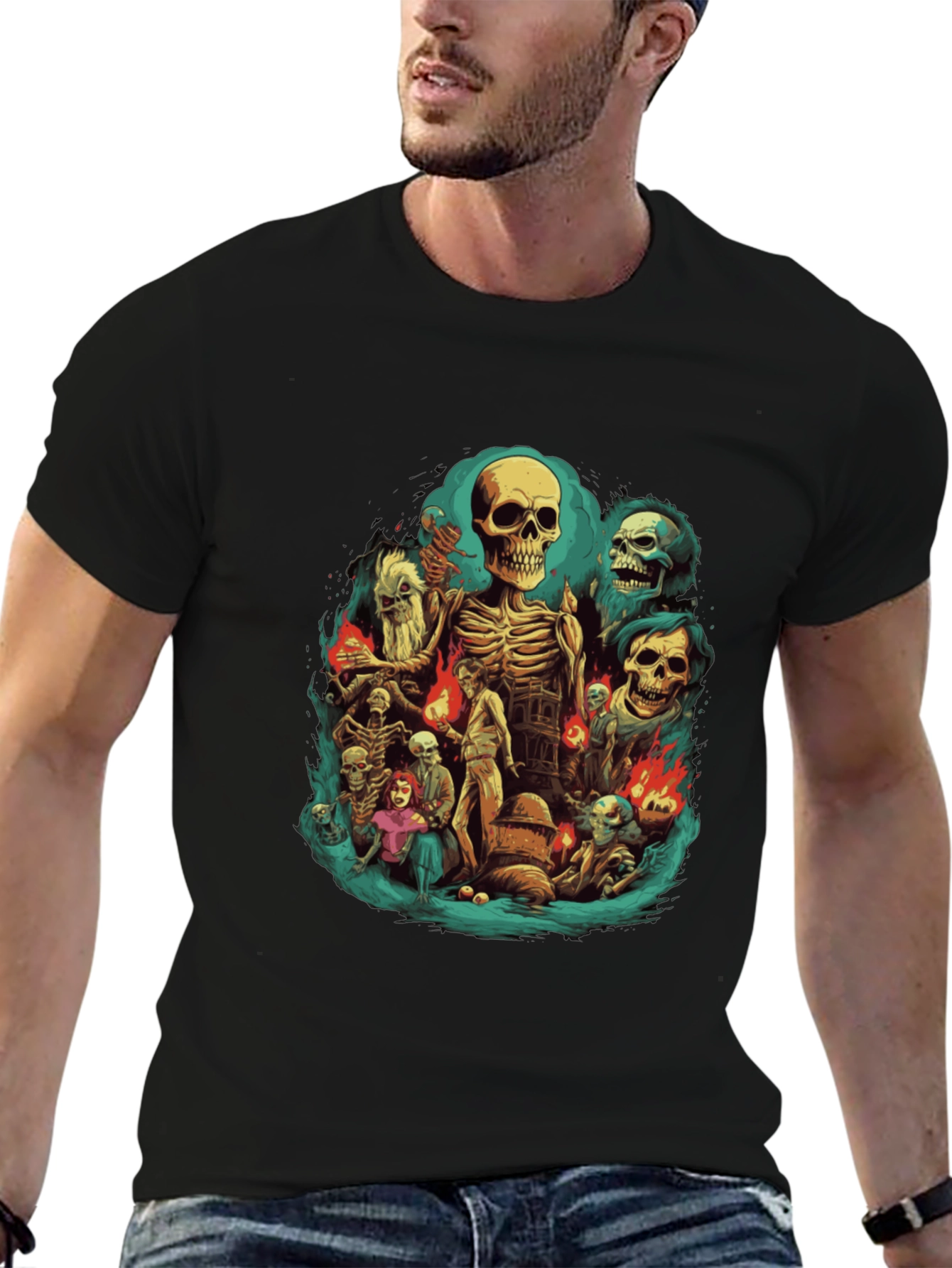 Skeleton Crew Graphic Tee - Dark Humor T-Shirt