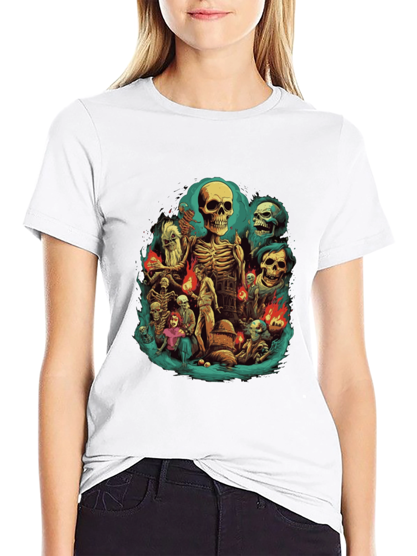 Skeleton Crew Graphic Tee - Dark Humor T-Shirt