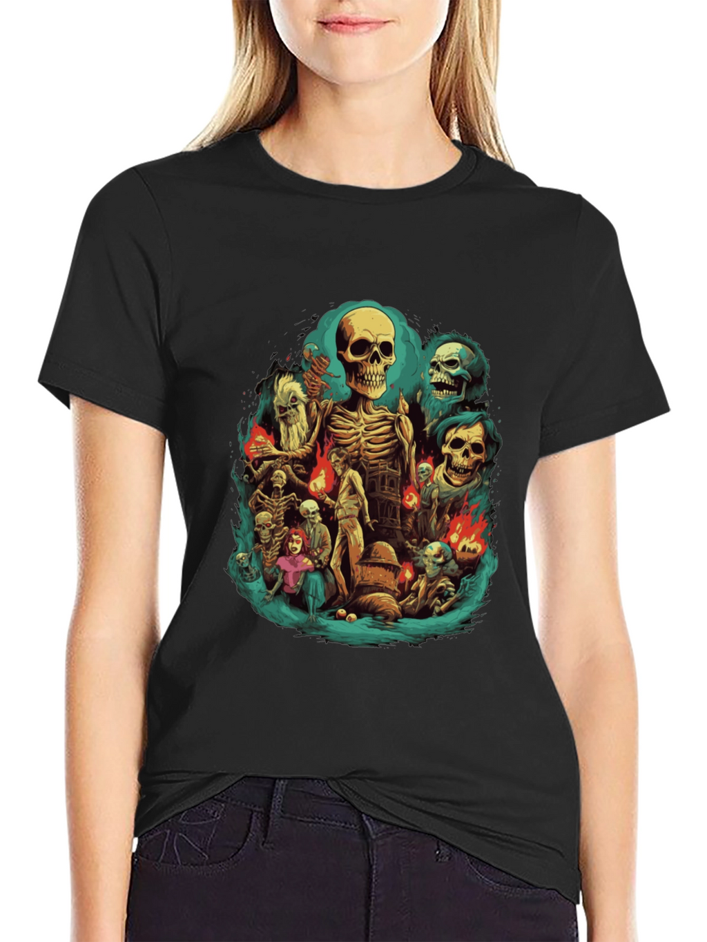 Skeleton Crew Graphic Tee - Dark Humor T-Shirt