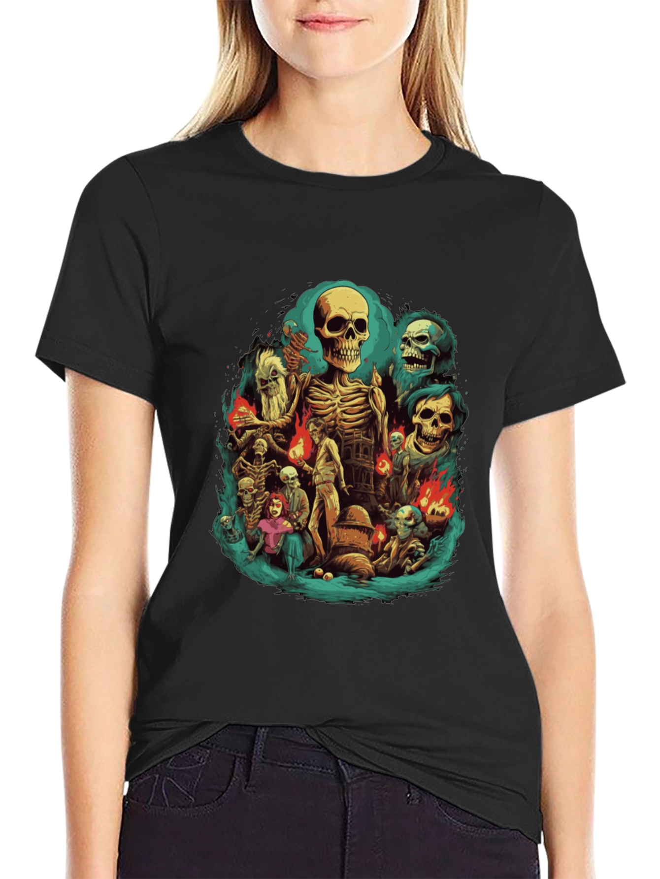 Skeleton Crew Graphic Tee - Dark Humor T-Shirt