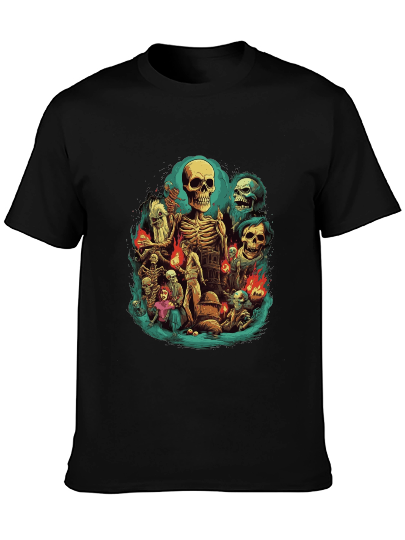 Skeleton Crew Graphic Tee - Dark Humor T-Shirt