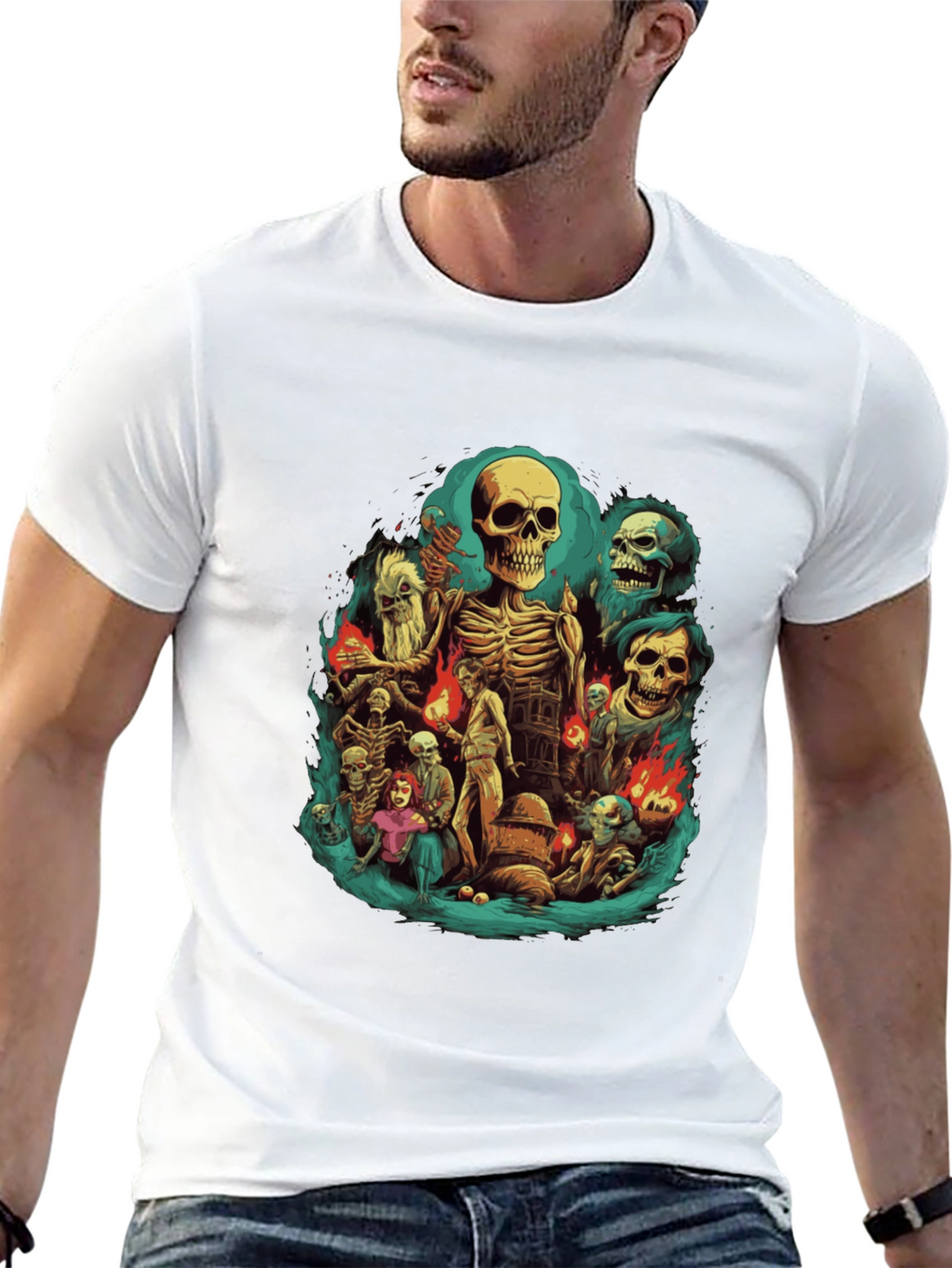 Skeleton Crew Graphic Tee - Dark Humor T-Shirt
