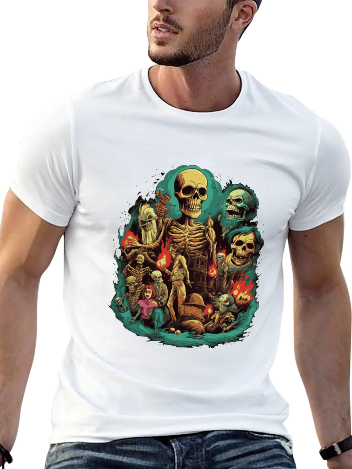 Skeleton Crew Graphic Tee - Dark Humor T-Shirt