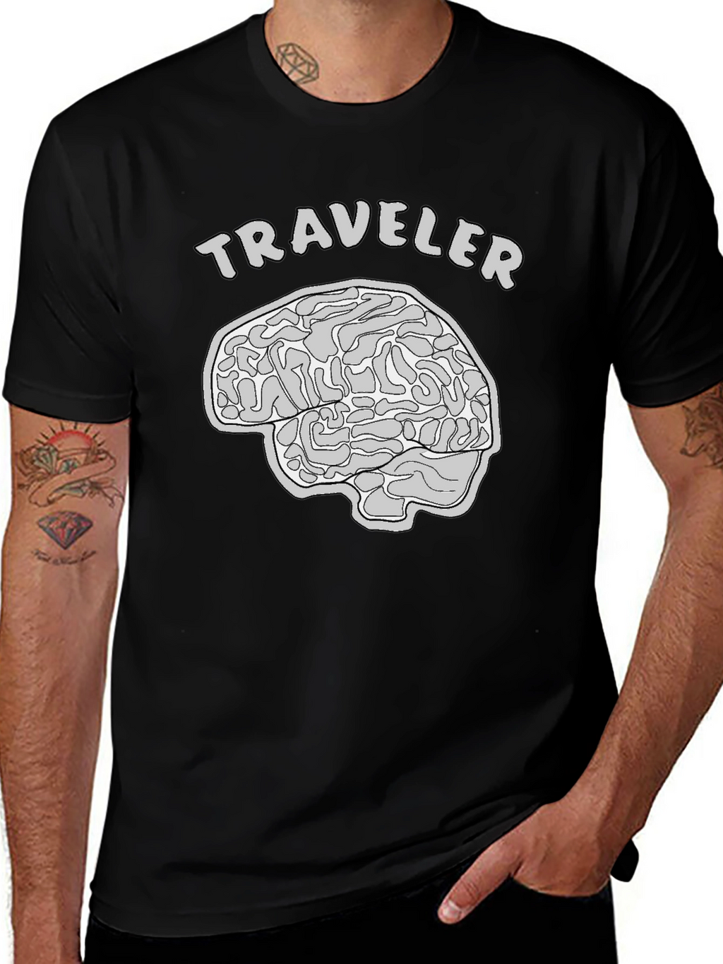 Traveler Brain Graphic T-Shirt