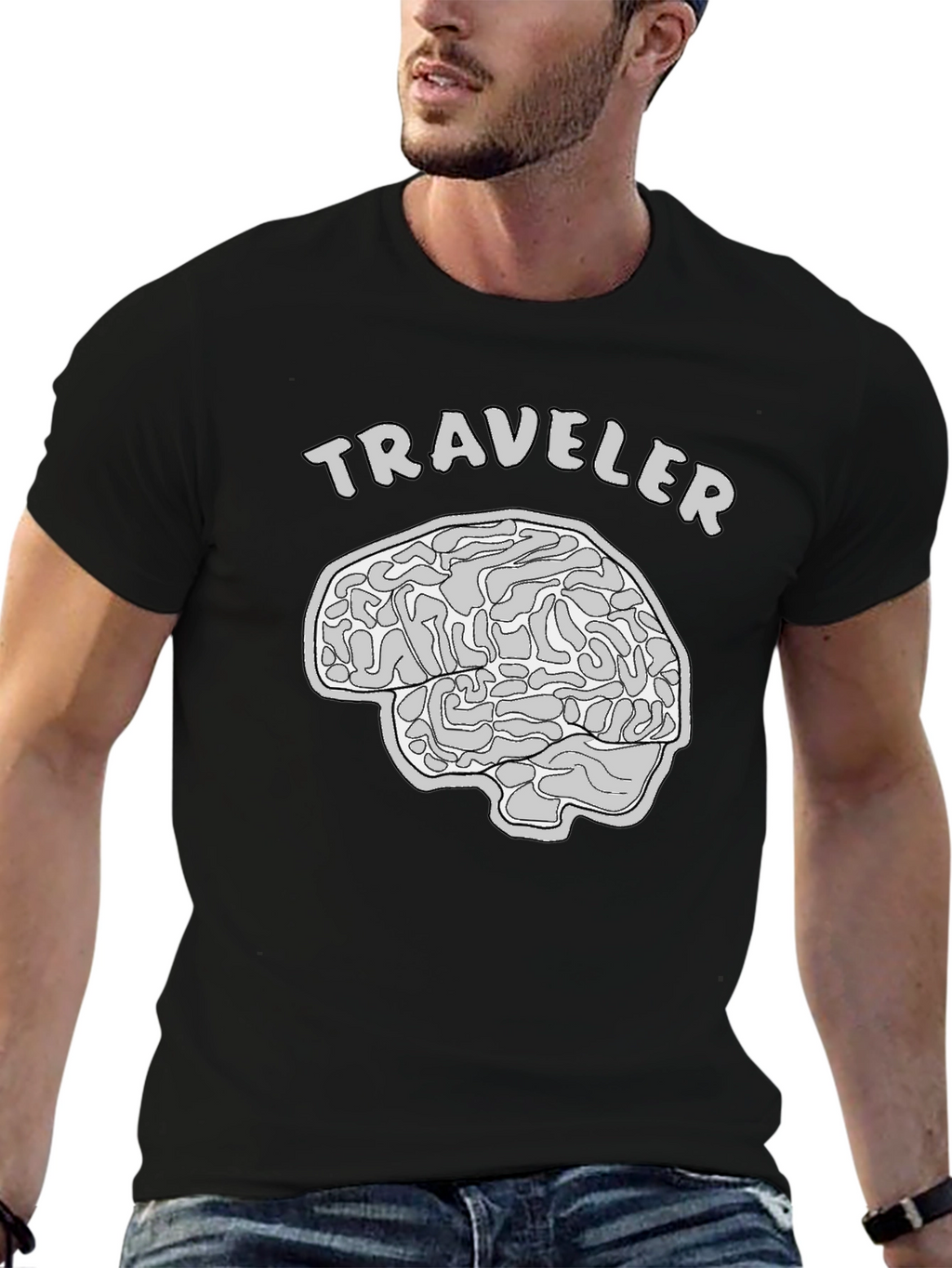 Traveler Brain Graphic T-Shirt