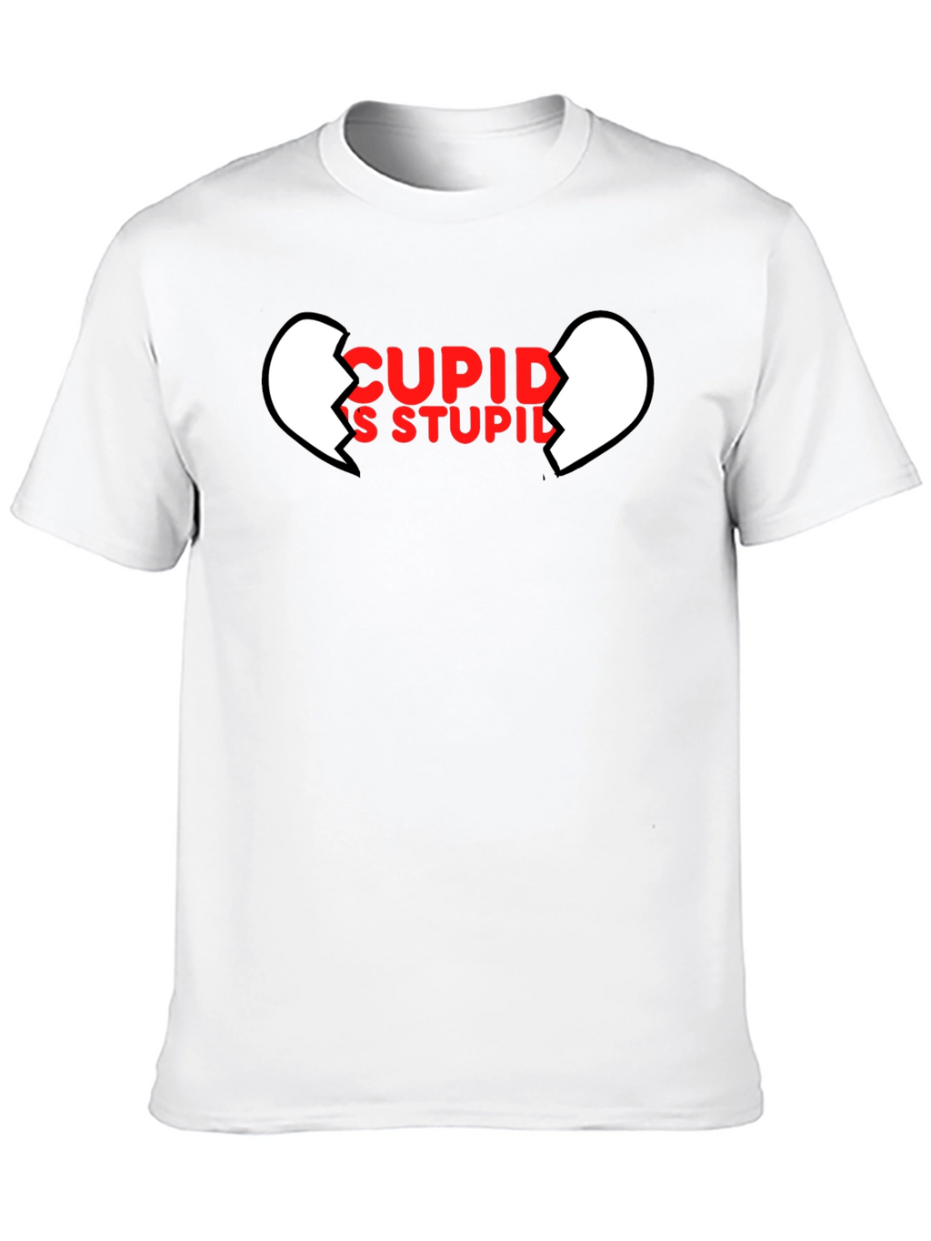 Cupids Stupid Black T-Shirt - Broken Heart Graphic