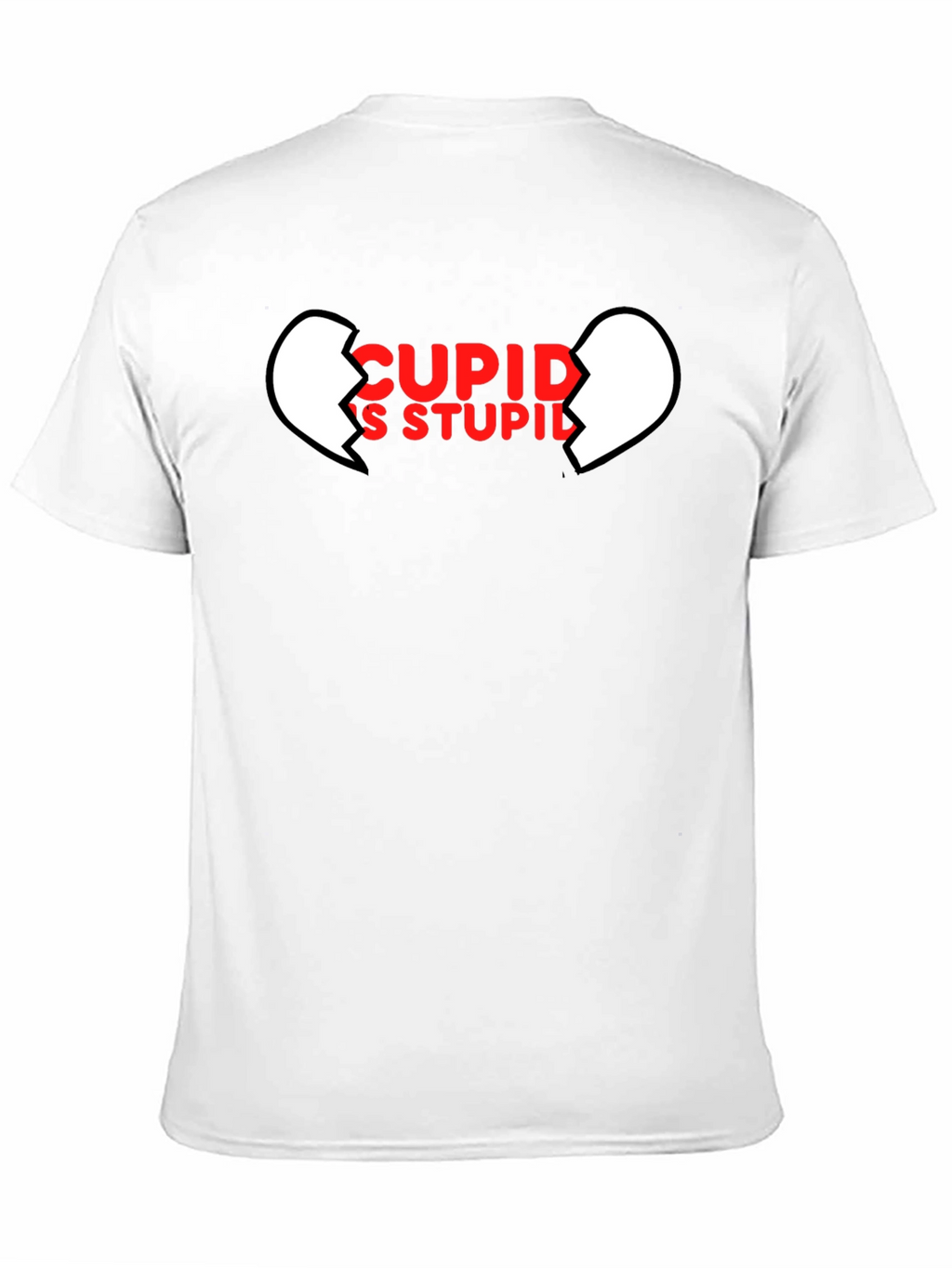 Cupids Stupid Black T-Shirt - Broken Heart Graphic
