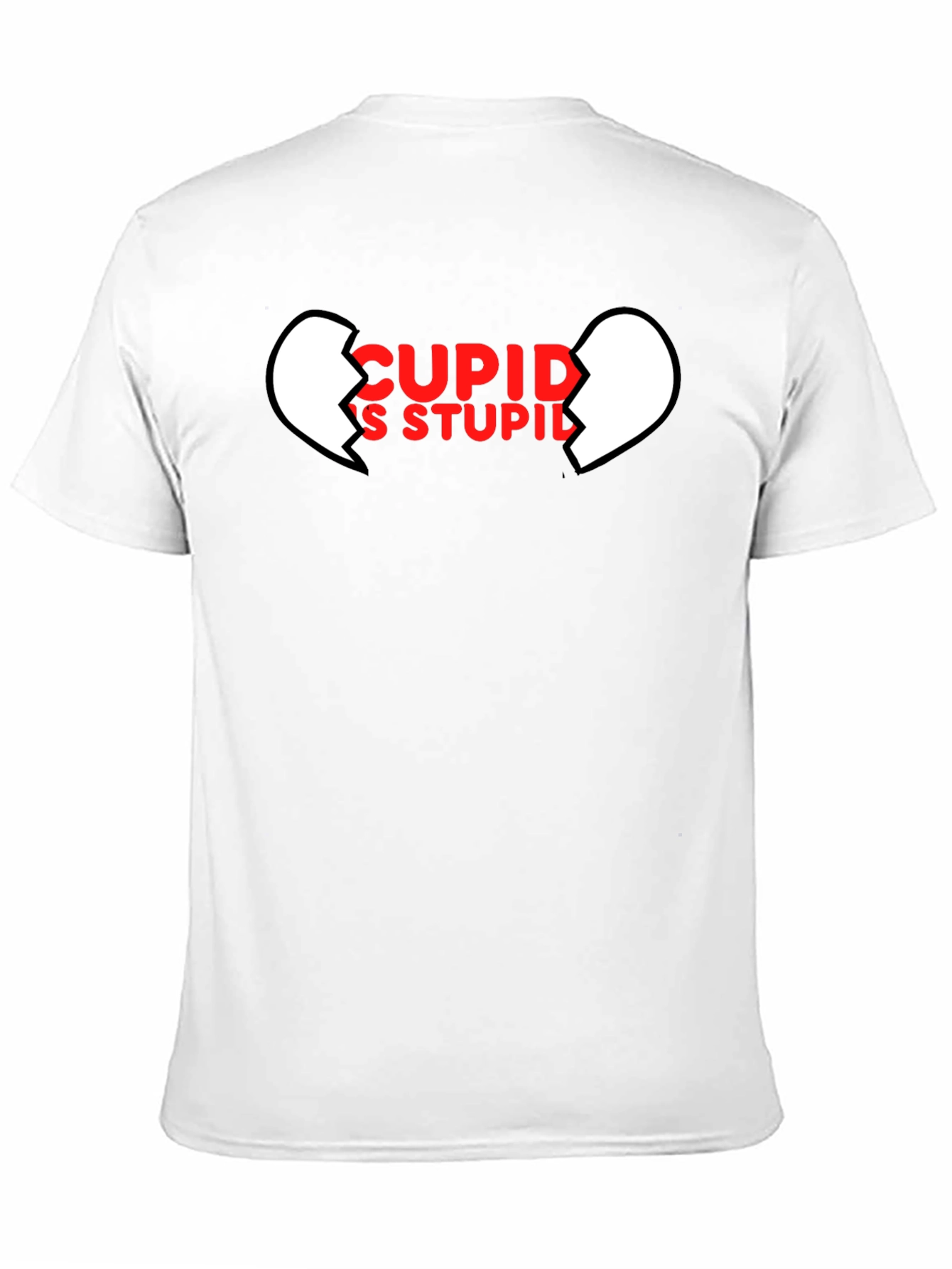 Cupids Stupid Black T-Shirt - Broken Heart Graphic