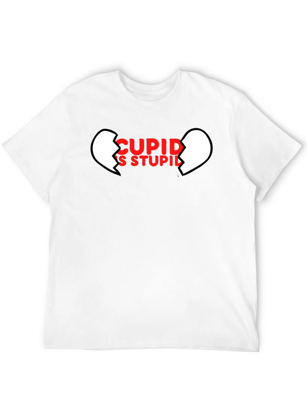 Cupids Stupid Black T-Shirt - Broken Heart Graphic