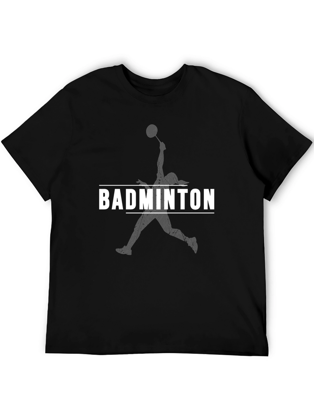 Badminton Player Graphic Tee - Sporty Black T-Shirt
