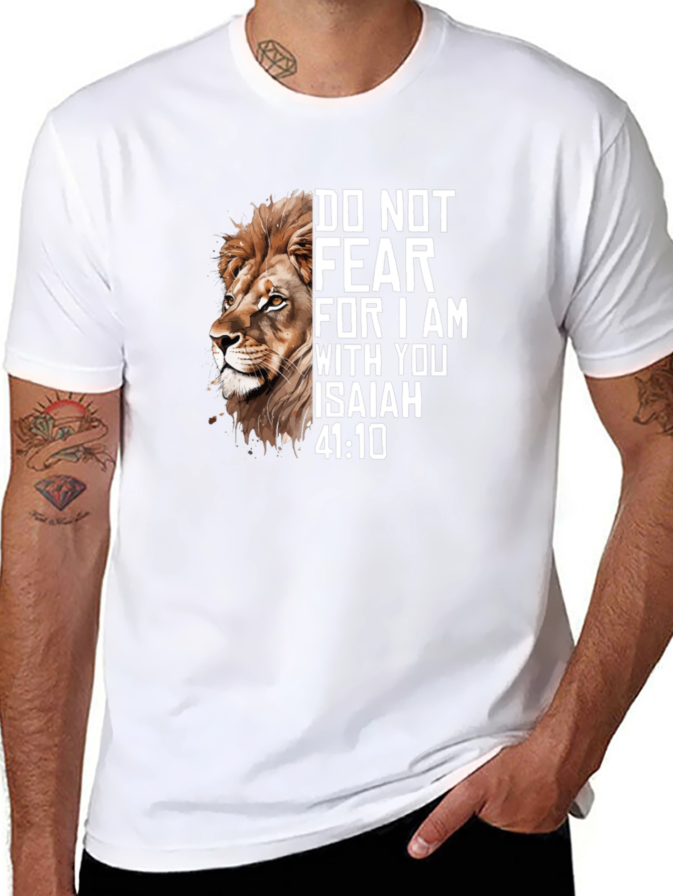 Lion and Isaiah Graphic Tee - Faith Inspired T-Shirt