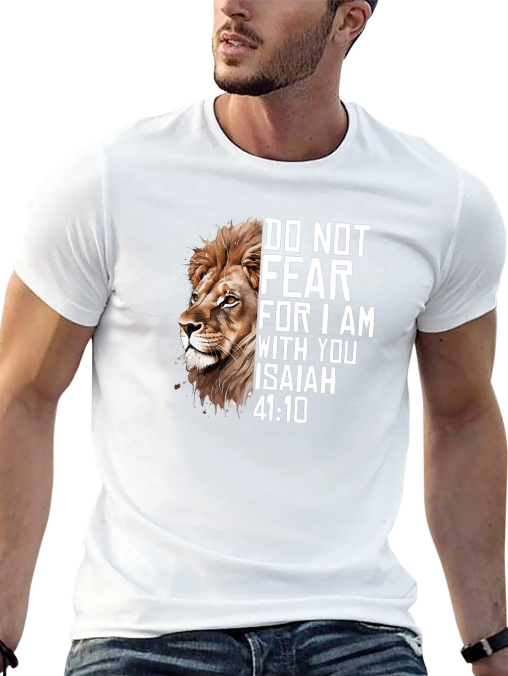 Lion and Isaiah Graphic Tee - Faith Inspired T-Shirt