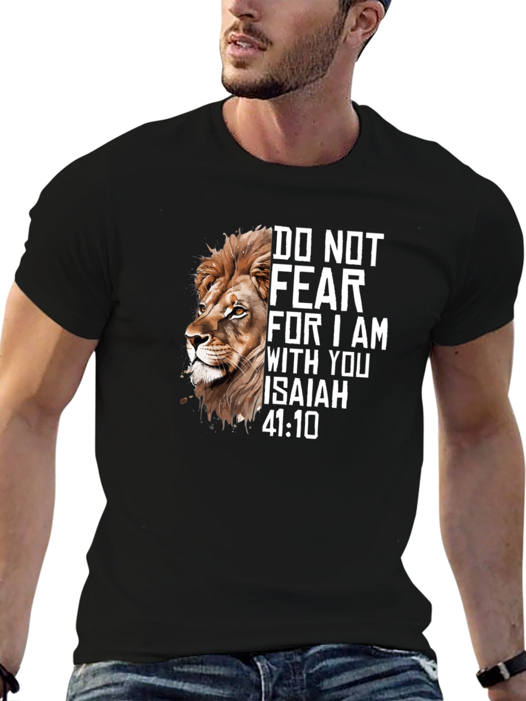 Lion and Isaiah Graphic Tee - Faith Inspired T-Shirt