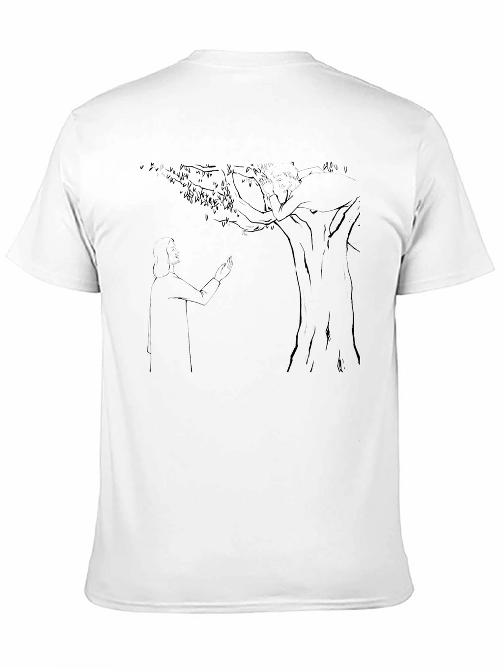Mans Black T-Shirt with Nature Graphic