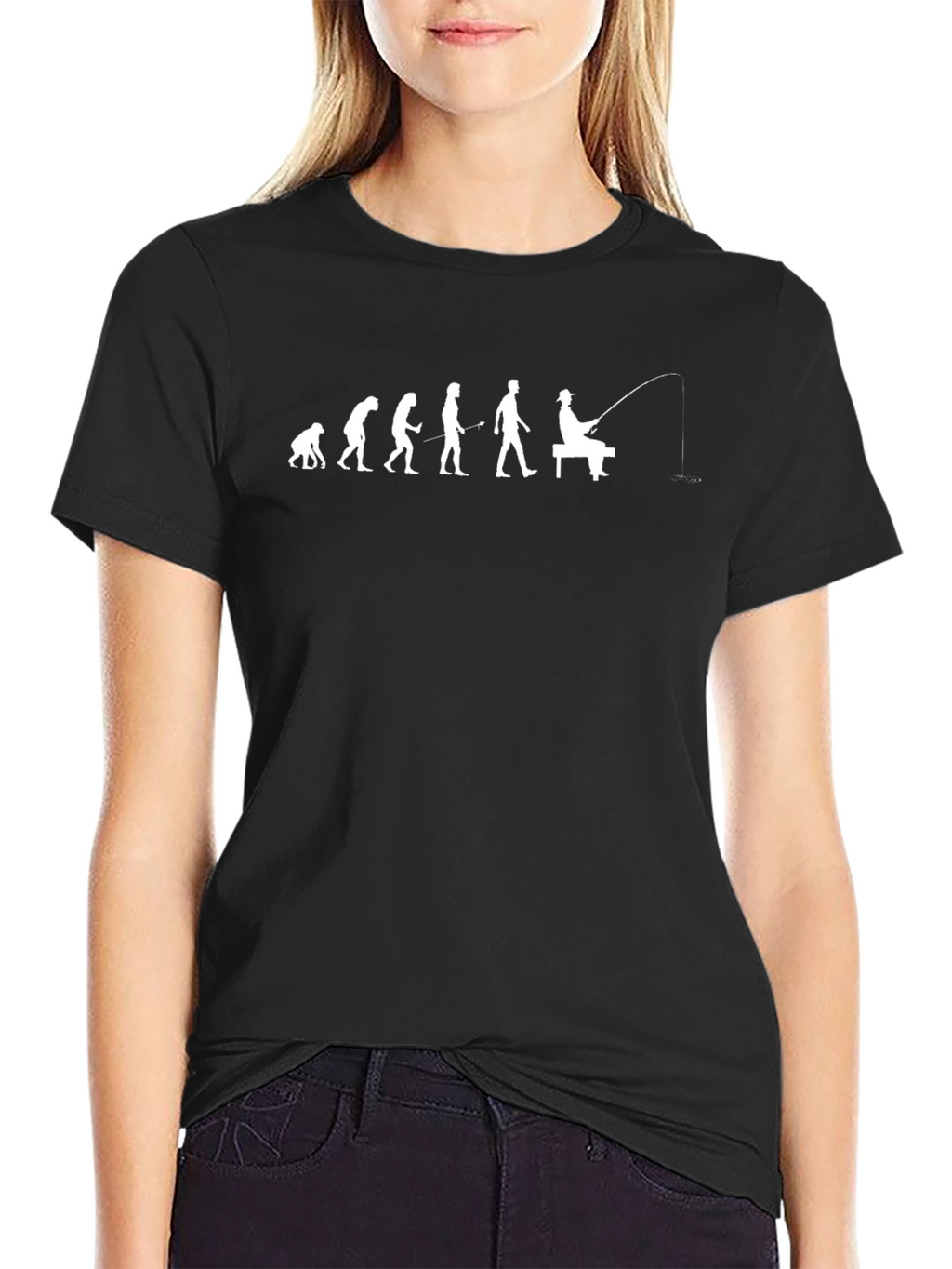 Evolution of Fishing T-Shirt - Black