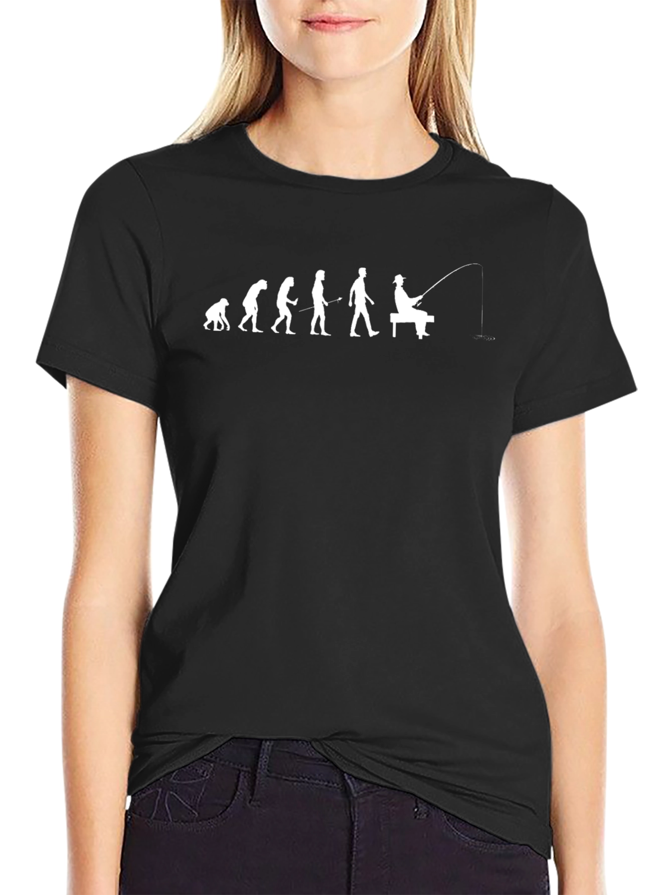 Evolution of Fishing T-Shirt - Black
