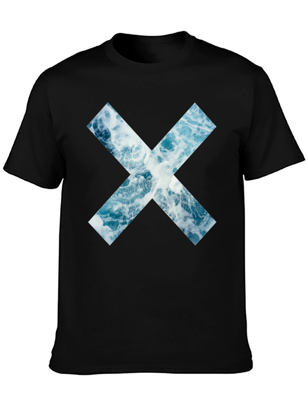 Ocean Wave X Graphic Black T-Shirt