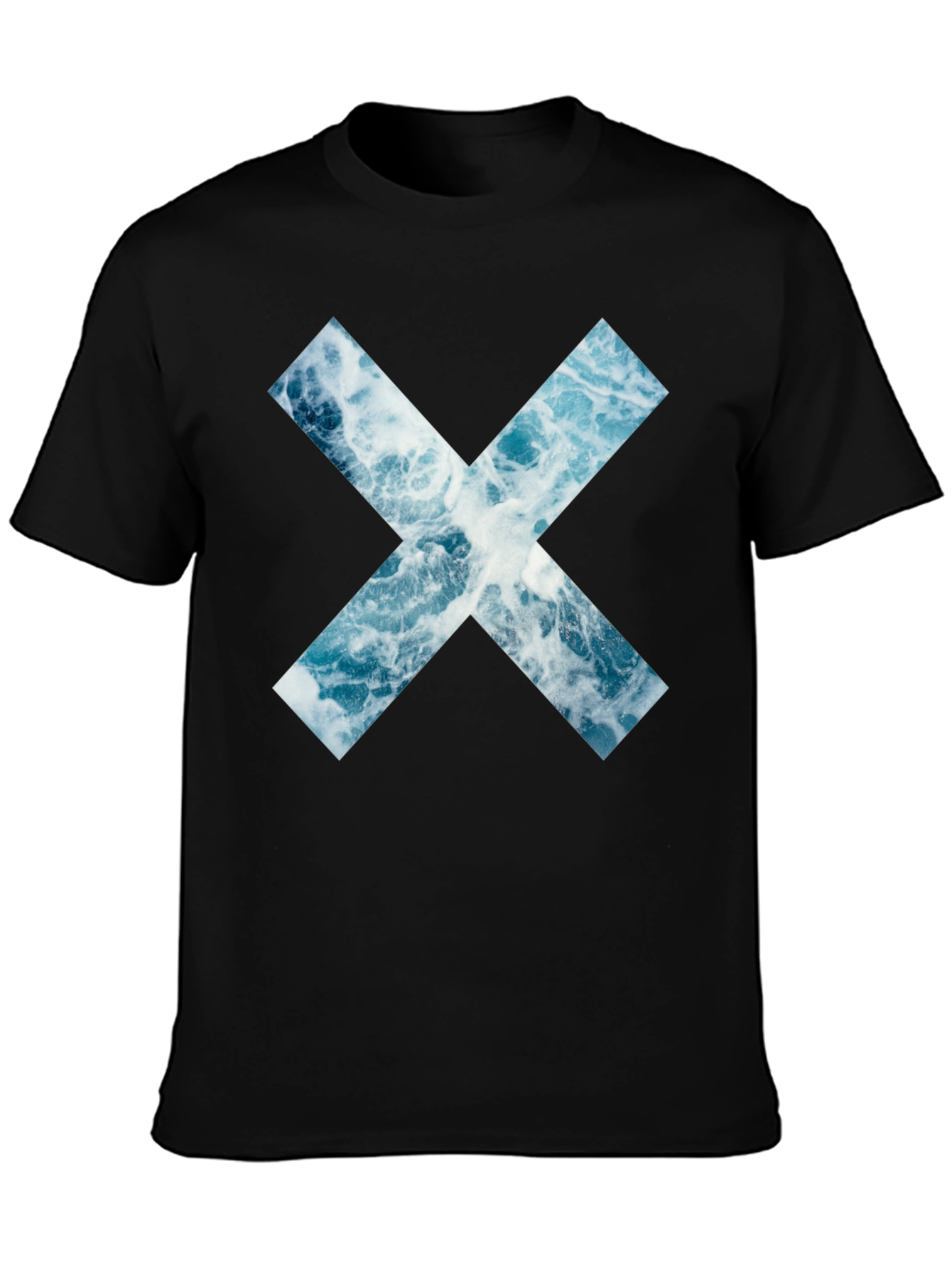 Ocean Wave X Graphic Black T-Shirt