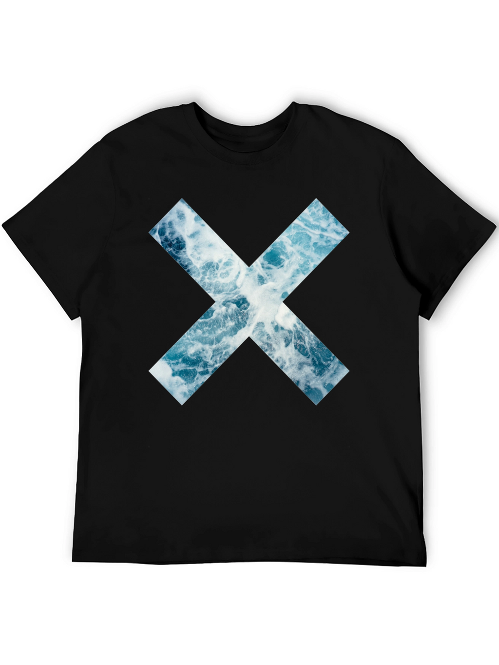 Ocean Wave X Graphic Black T-Shirt