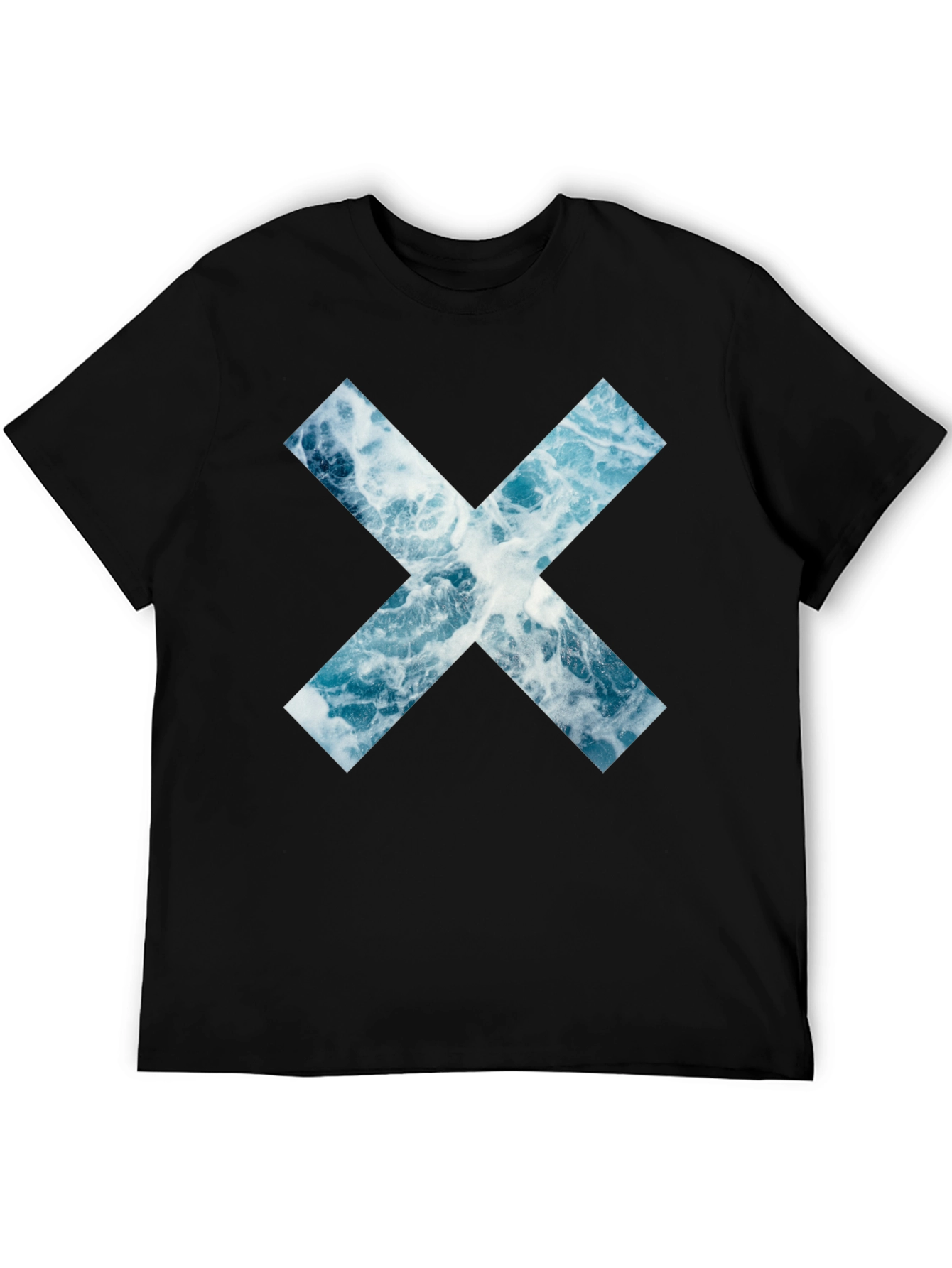 Ocean Wave X Graphic Black T-Shirt