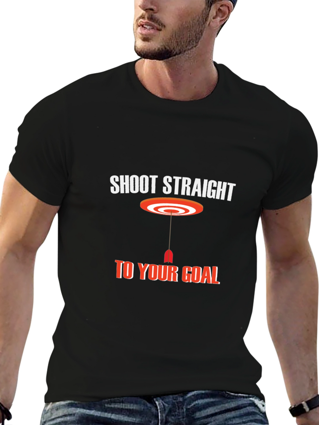 Shoot Straight T-Shirt - Black Graphic Tee