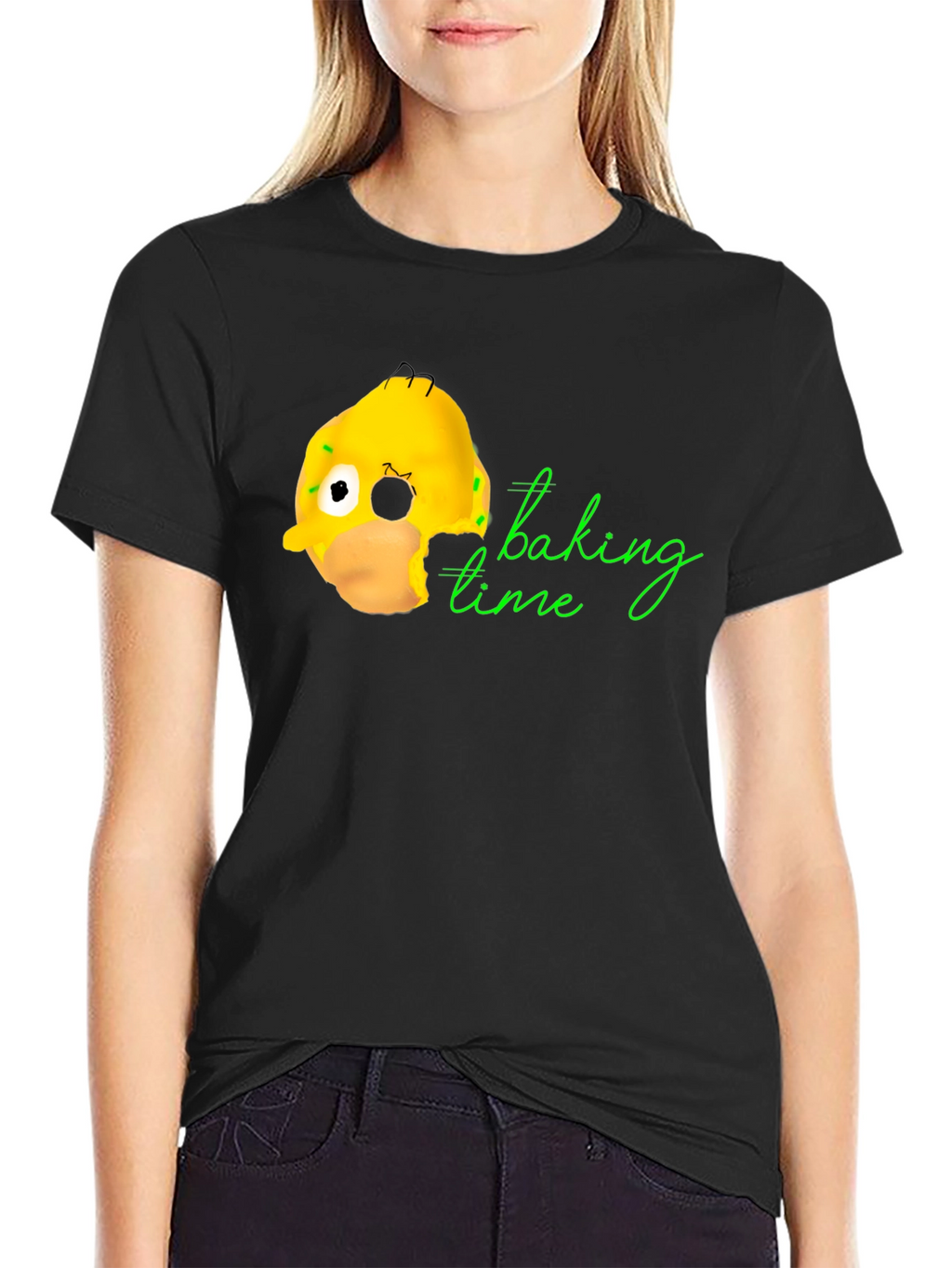 Homer Donut Baking Time Black T-Shirt
