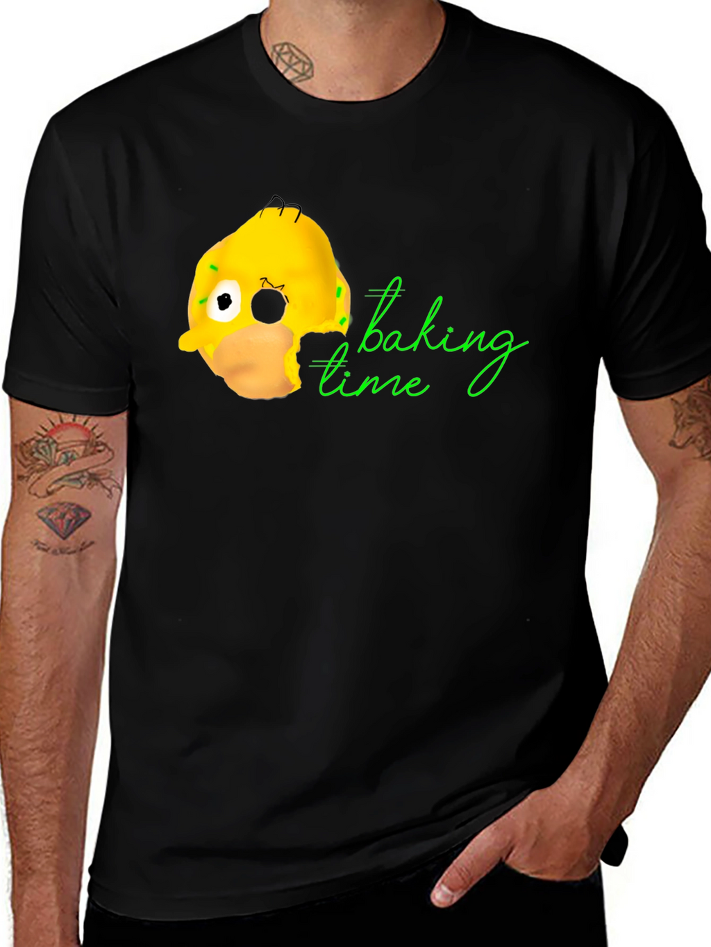 Homer Donut Baking Time Black T-Shirt