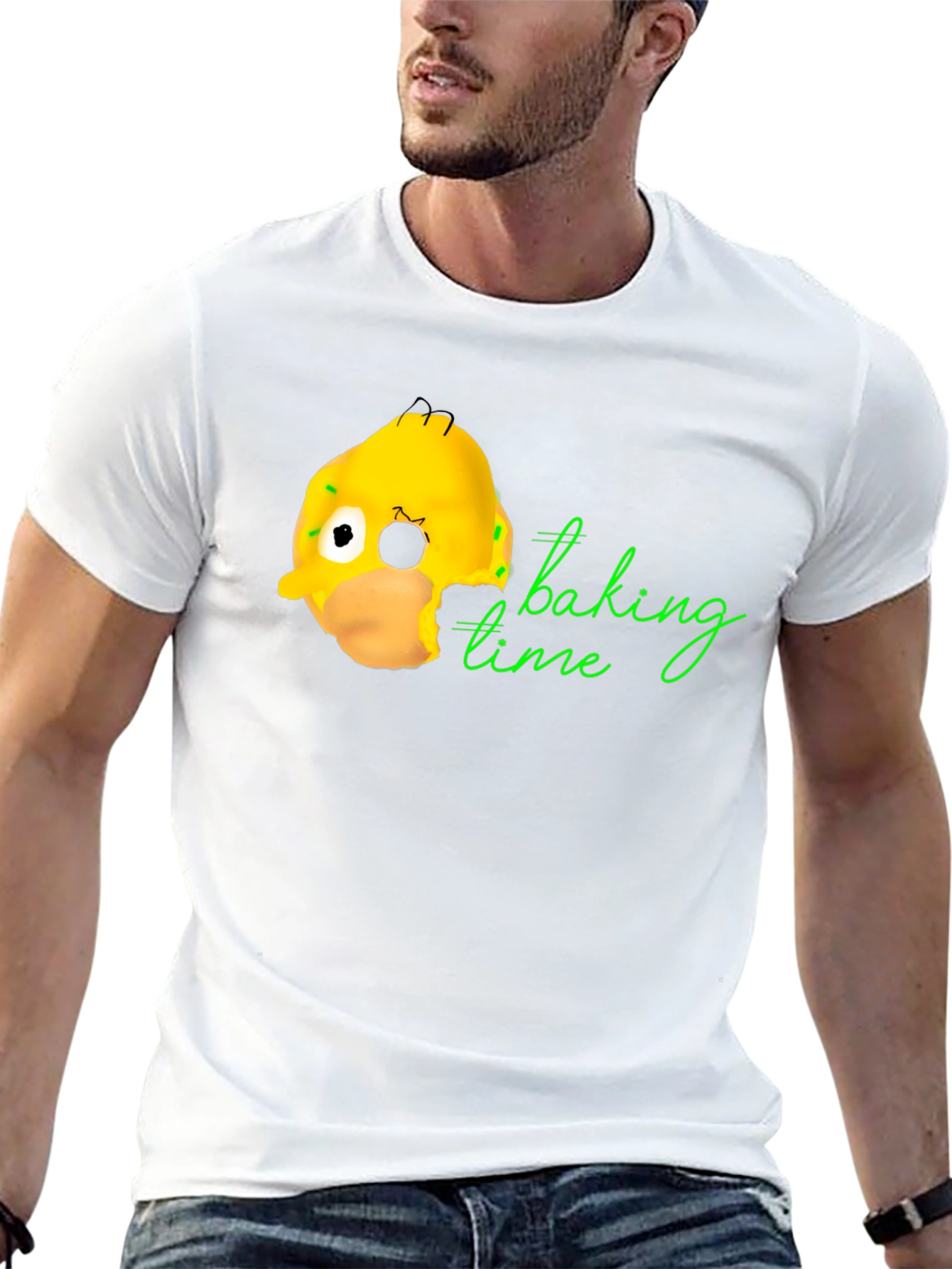 Homer Donut Baking Time Black T-Shirt