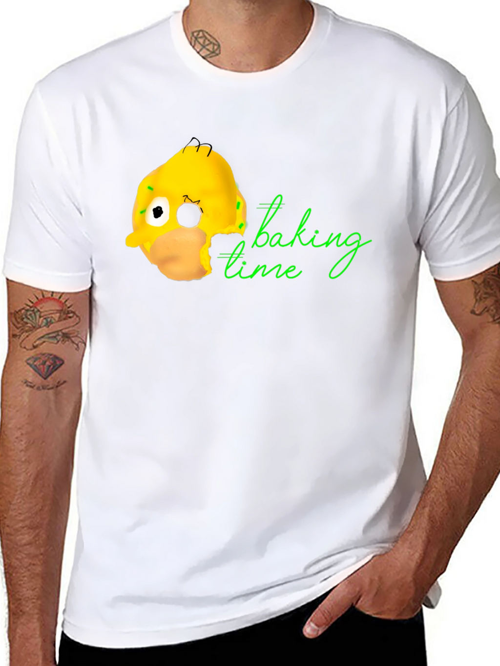 Homer Donut Baking Time Black T-Shirt