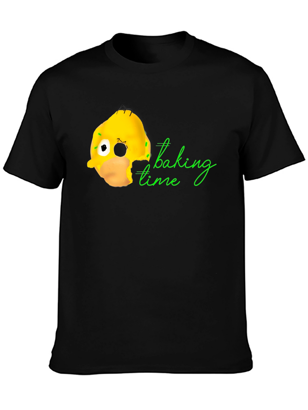 Homer Donut Baking Time Black T-Shirt