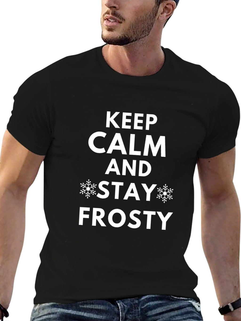 Keep Calm and Stay Frosty Black T-Shirt