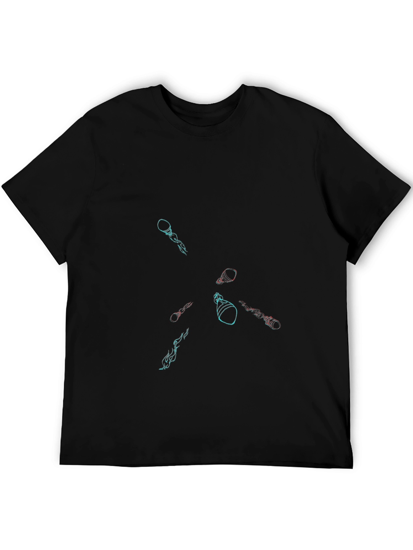 Abstract Graphic Print Black Casual Tee
