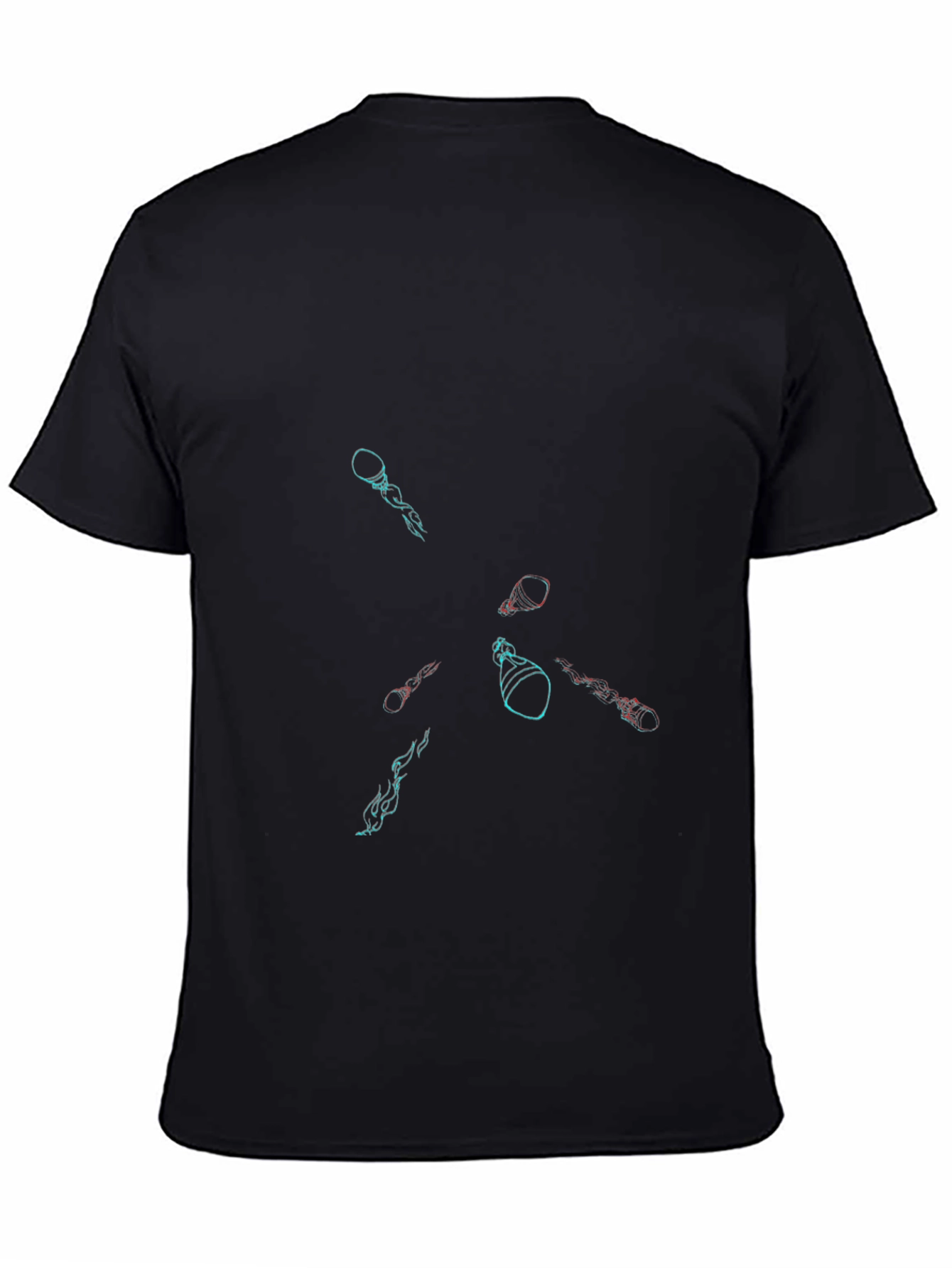 Abstract Graphic Print Black Casual Tee