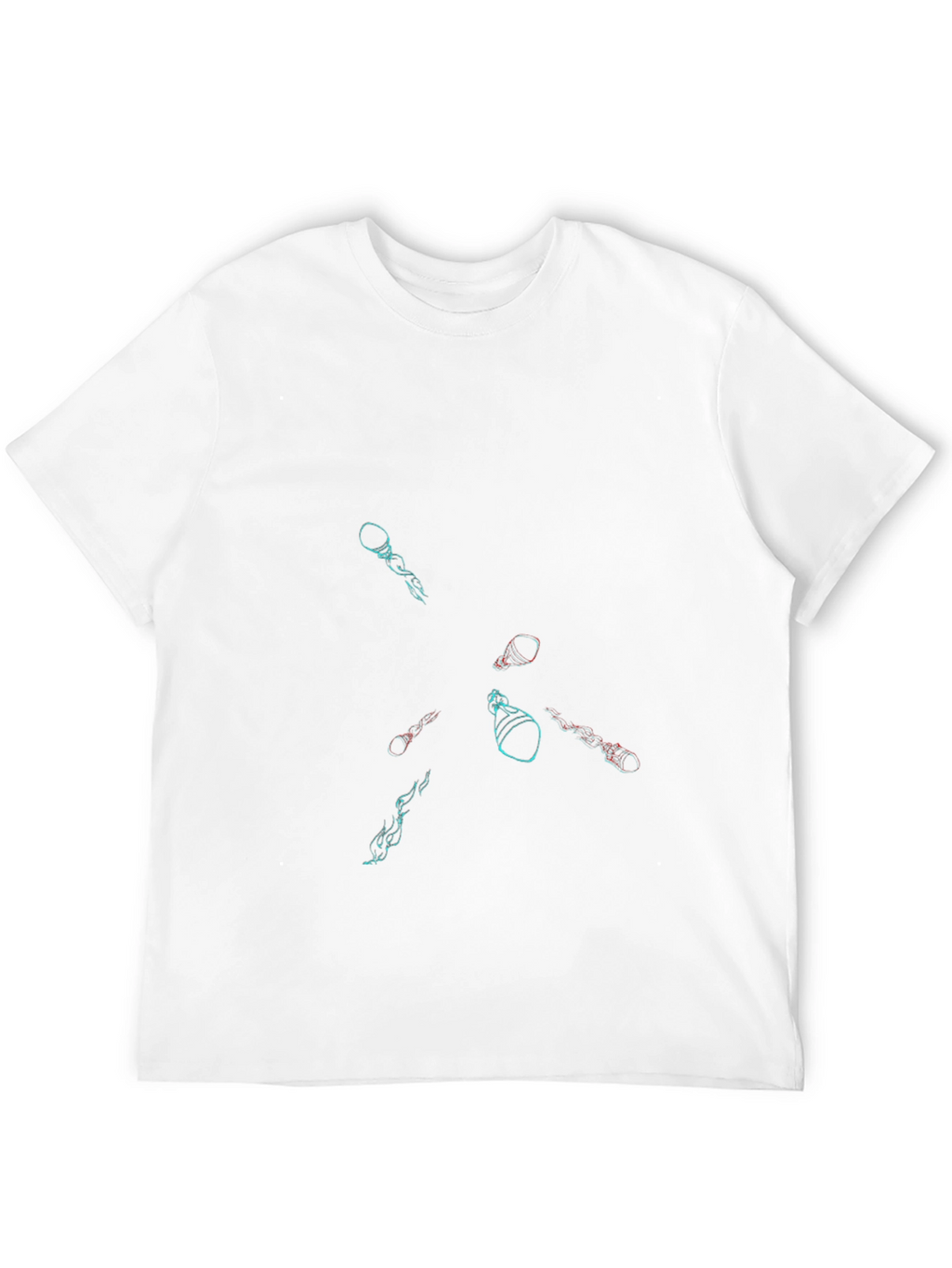 Abstract Graphic Print Black Casual Tee