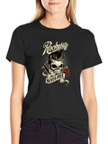 Rockabilly Skull Graphic Tee - Never Dies!