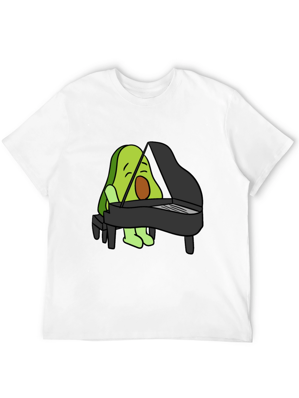 Avocado Playing Piano Graphic T-Shirt