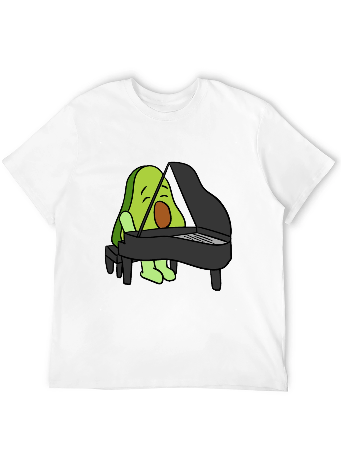 Avocado Playing Piano Graphic T-Shirt