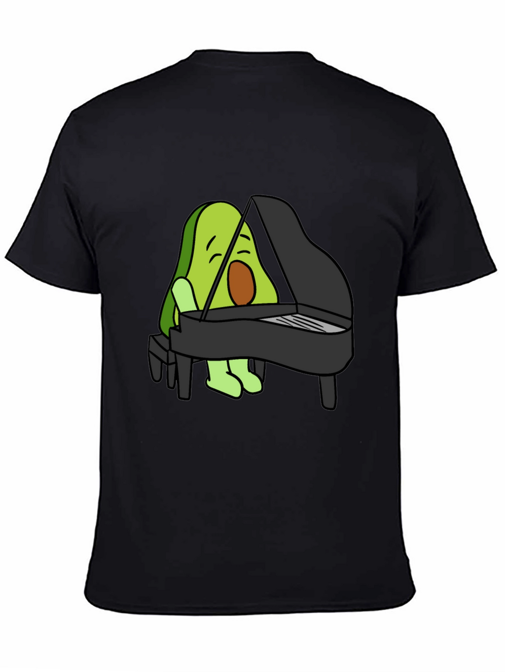 Avocado Playing Piano Graphic T-Shirt