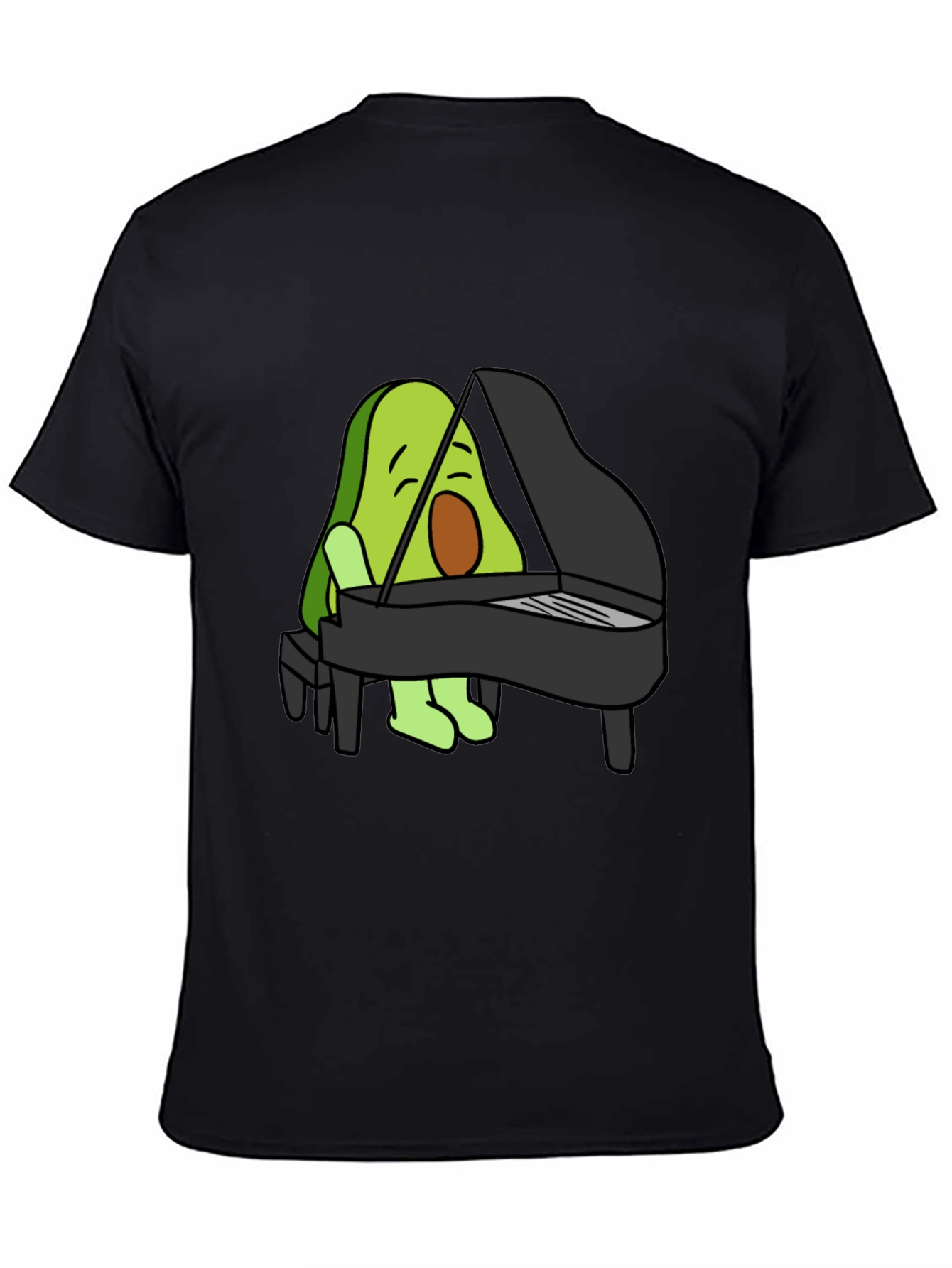 Avocado Playing Piano Graphic T-Shirt