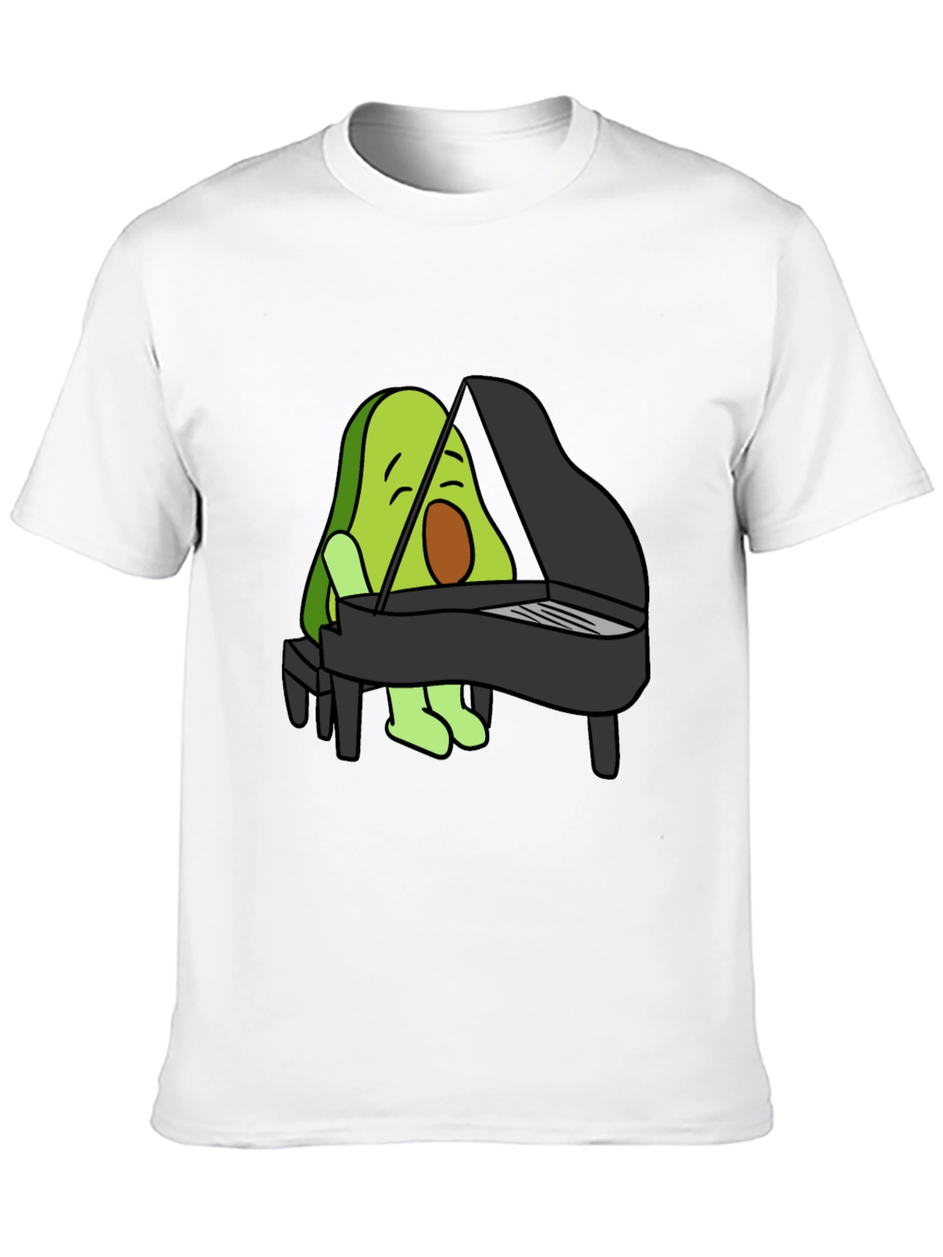 Avocado Playing Piano Graphic T-Shirt