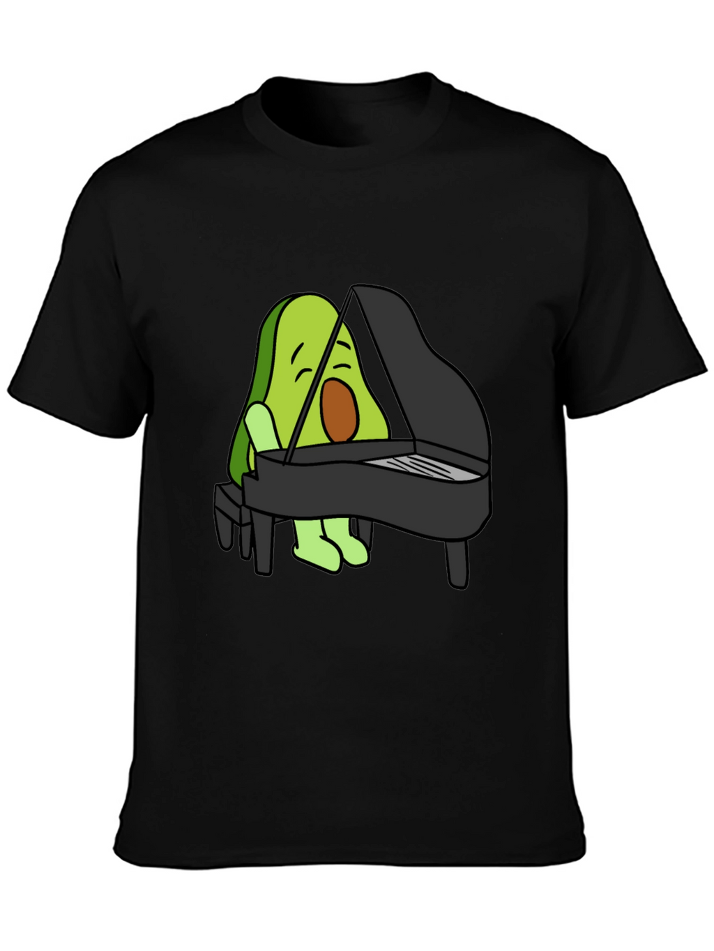 Avocado Playing Piano Graphic T-Shirt